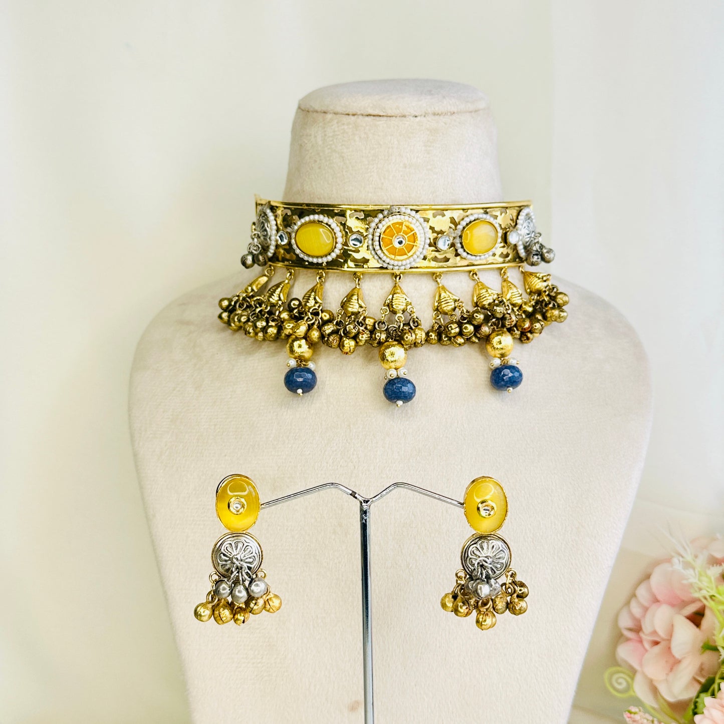 Dual Polish Silver Replica Choker