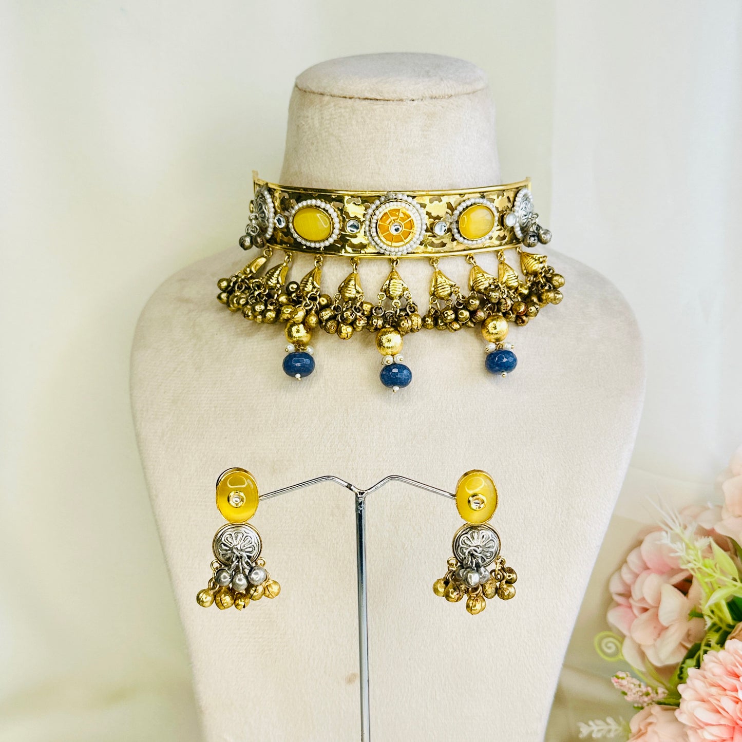 Dual Polish Silver Replica Choker