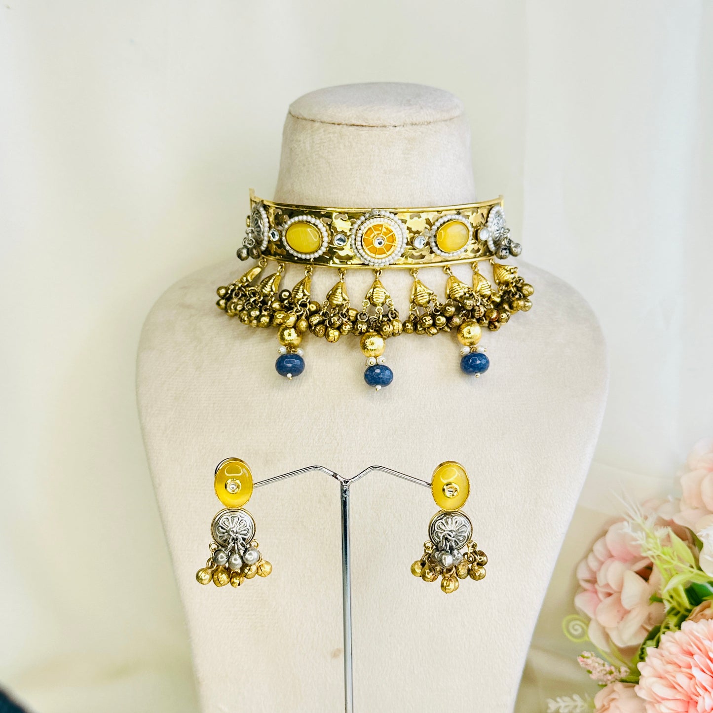 Dual Polish Silver Replica Choker