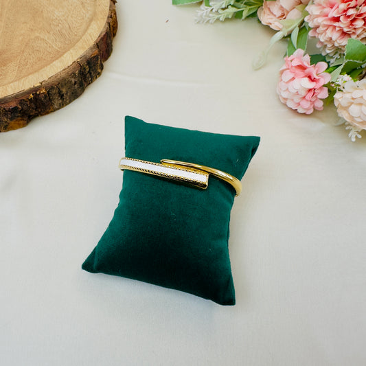 White Enamel Tarnish Free Bracelet