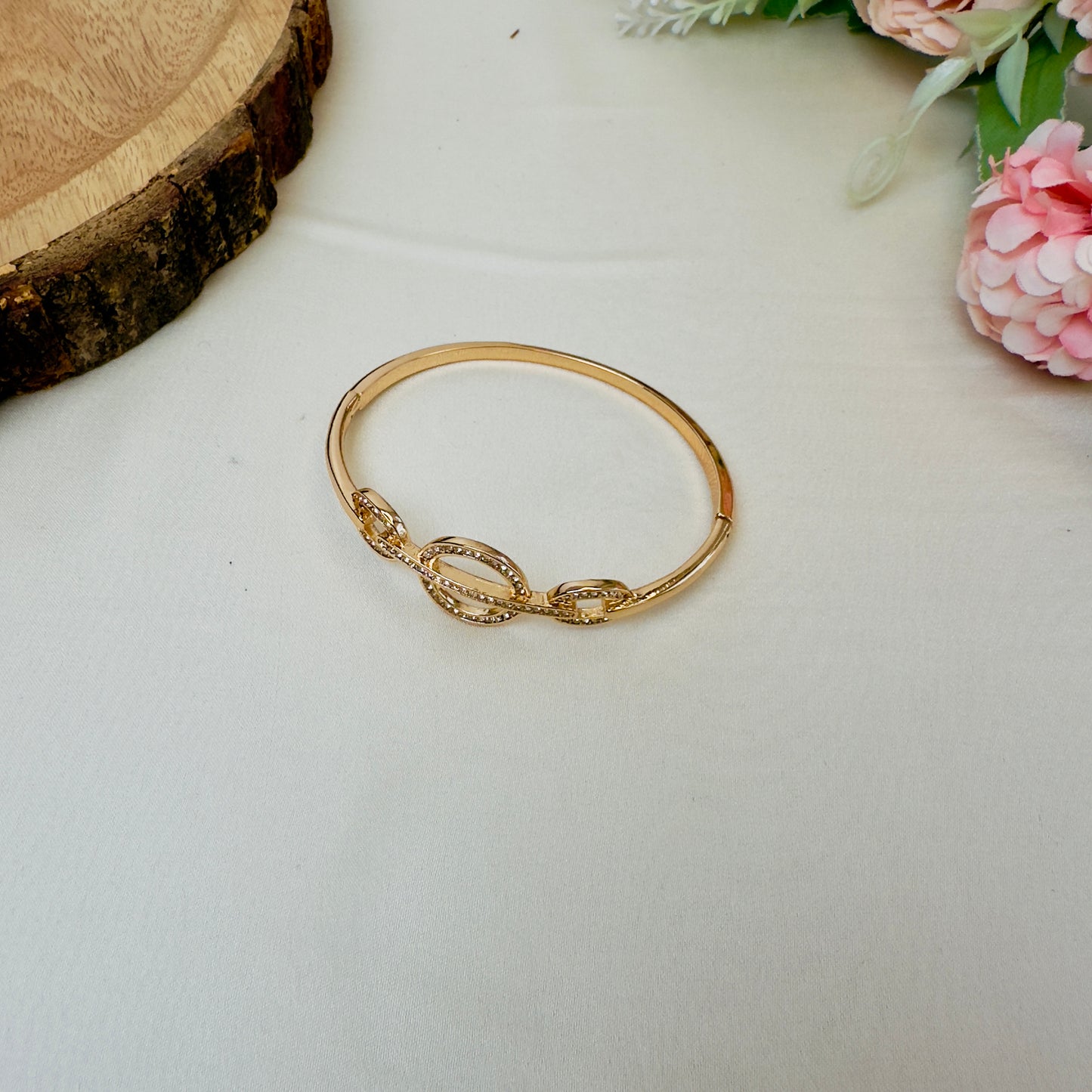 Three Circle Rose Gold Tarnish Free Bracelet