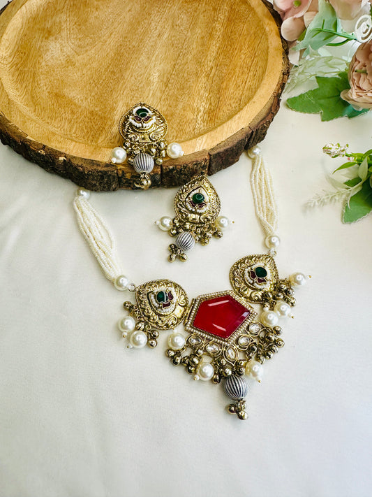 Doublet Stone Fusion Necklace Set