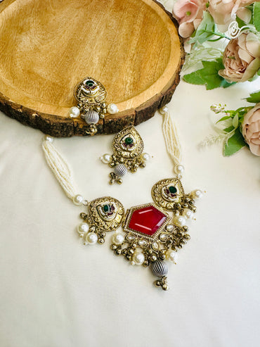 Doublet Stone Fusion Necklace Set