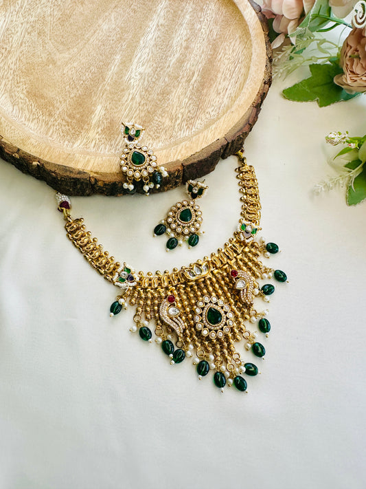 Bird Motif Fusion Necklace Set