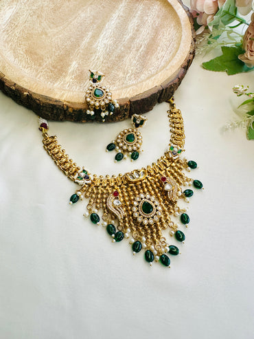 Bird Motif Fusion Necklace Set