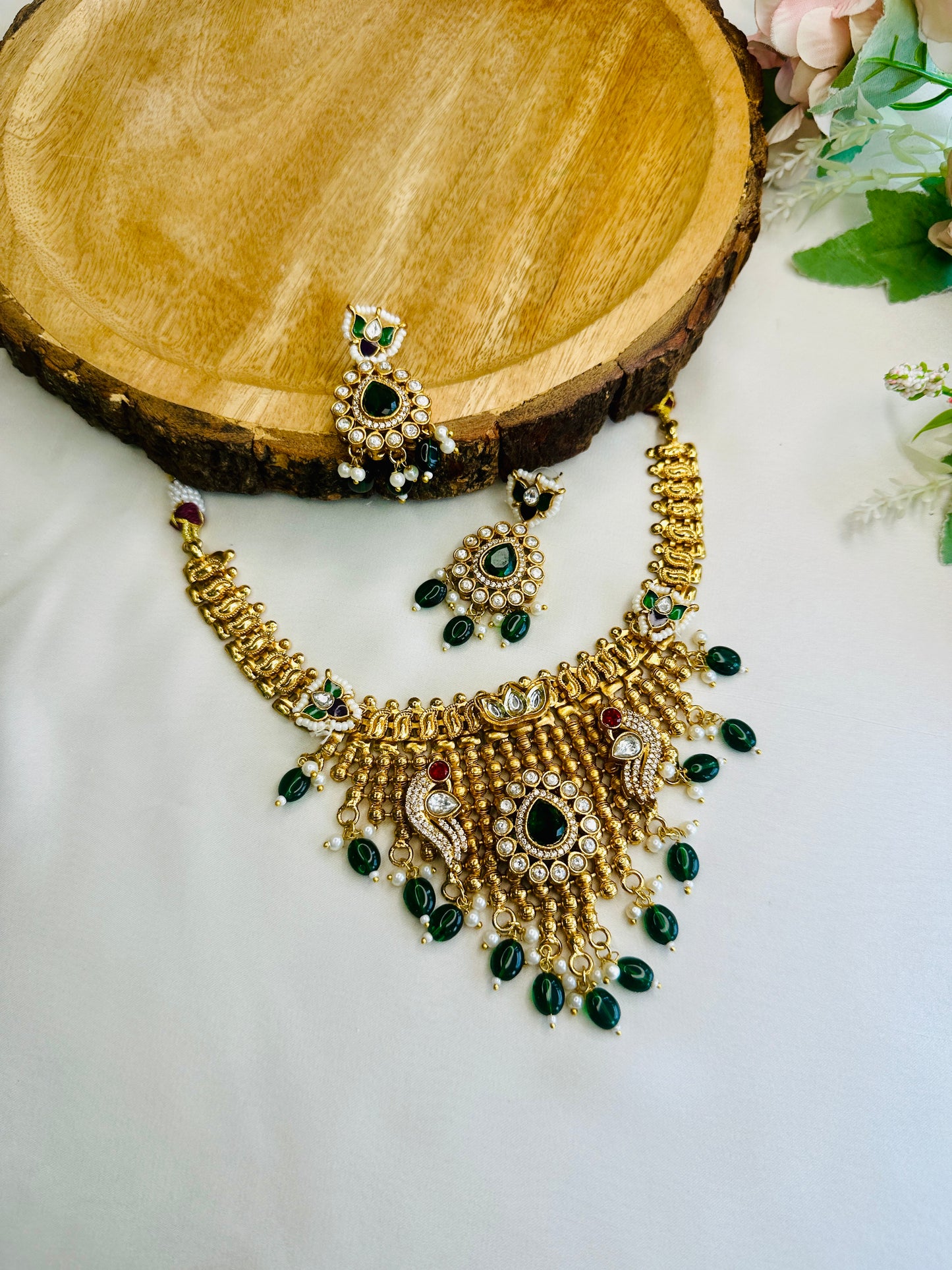 Bird Motif Fusion Necklace Set