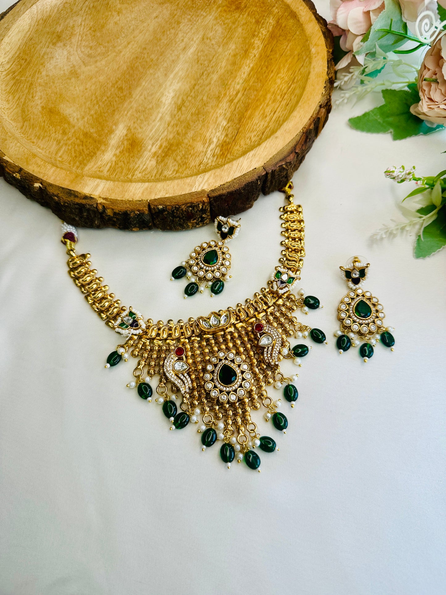 Bird Motif Fusion Necklace Set