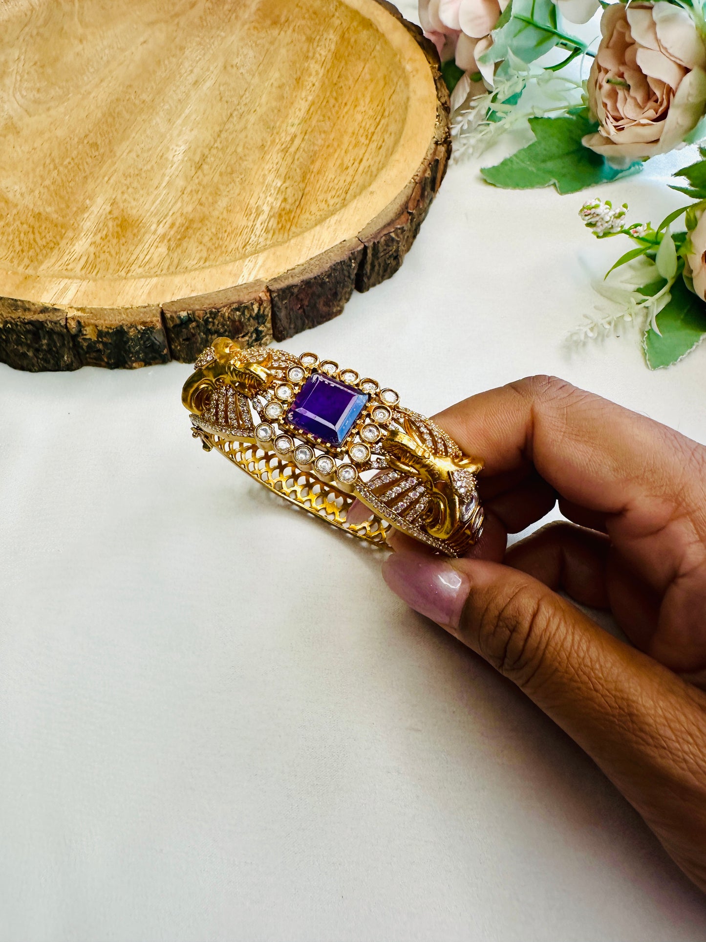 Elephant Motif Doublet Stone Bracelet