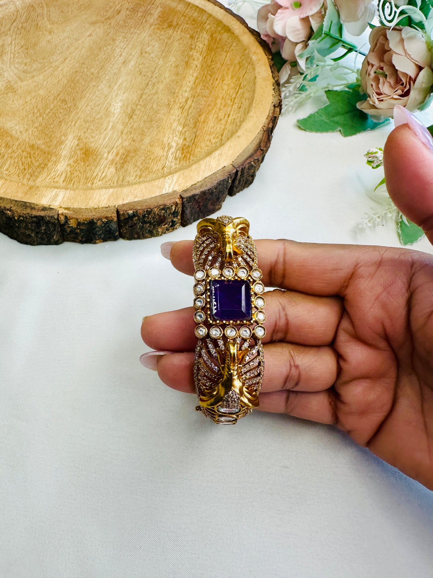 Elephant Motif Doublet Stone Bracelet