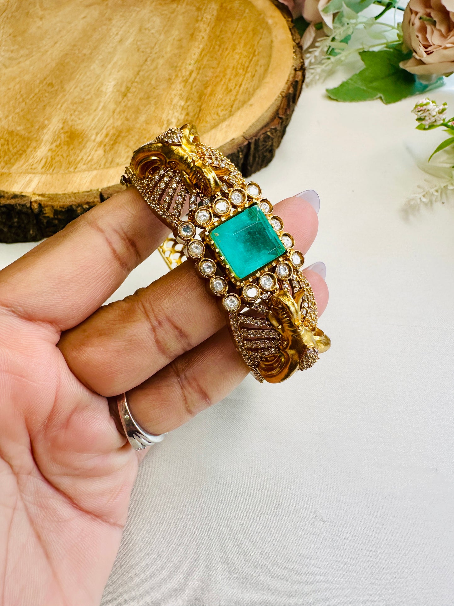 Elephant Motif Doublet Stone Bracelet