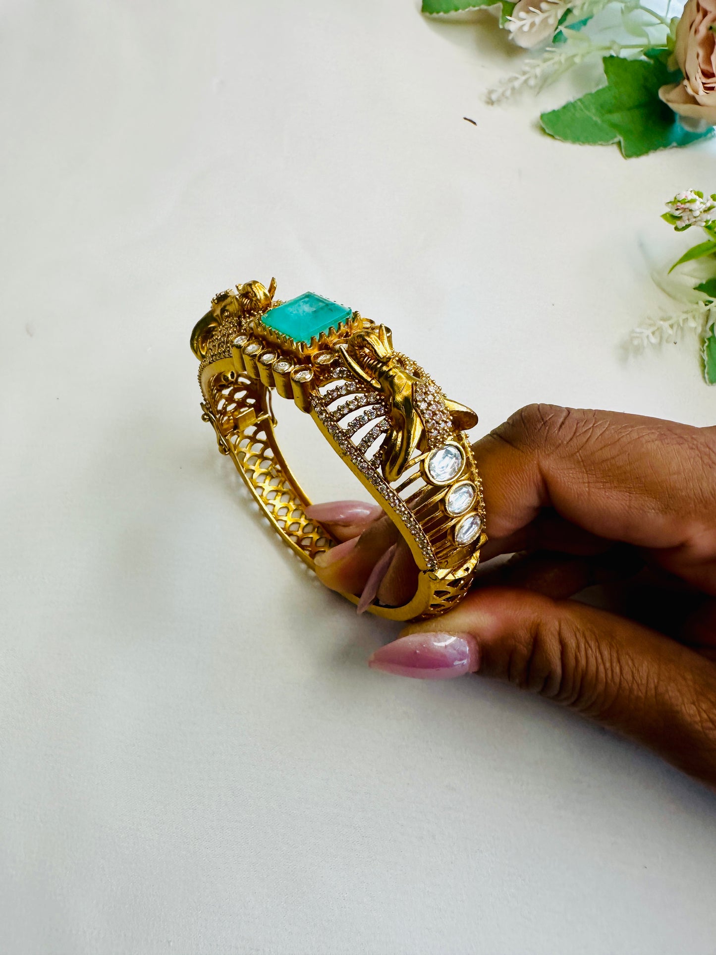 Elephant Motif Doublet Stone Bracelet