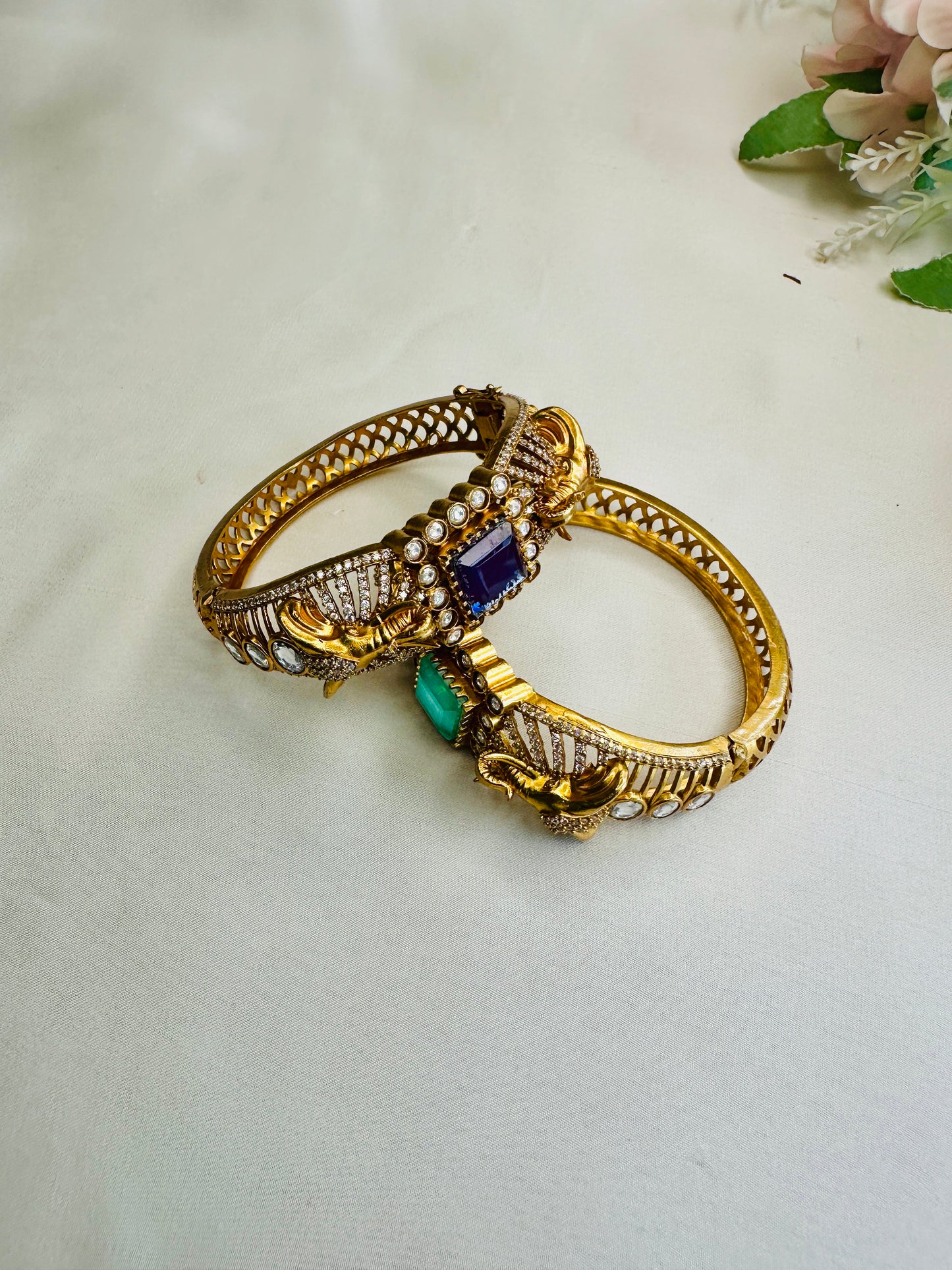 Elephant Motif Doublet Stone Bracelet