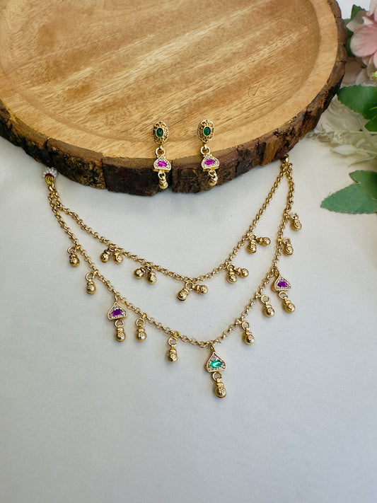 Double Layer Necklace Set