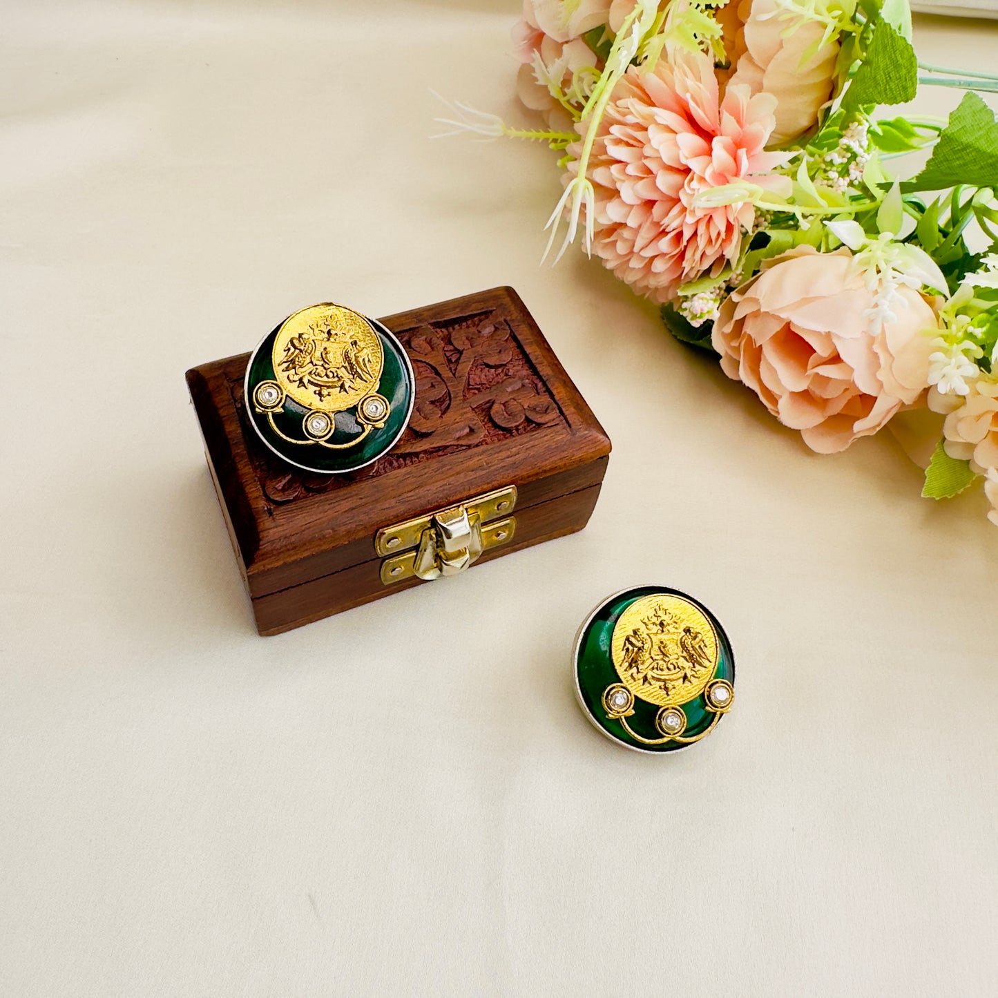 Dual Tone Silver Replica Stud Earrings