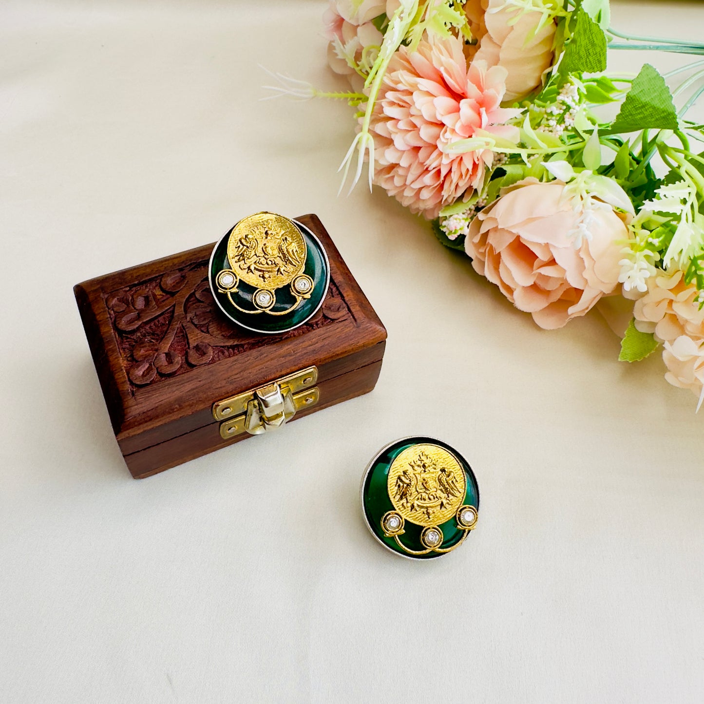 Dual Tone Silver Replica Stud Earrings