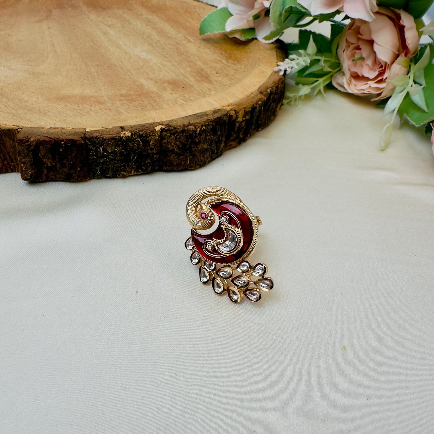Peacock Tayani Kundan Ring