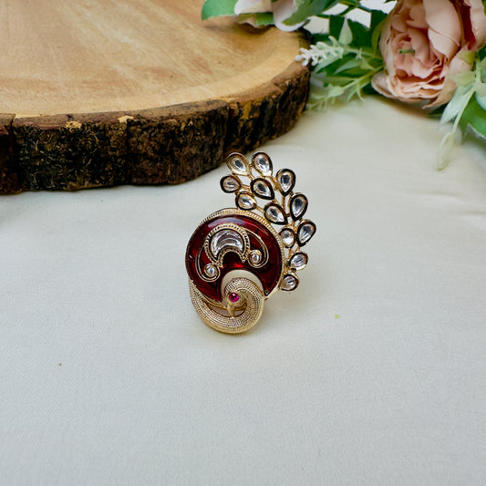 Peacock Tayani Kundan Ring