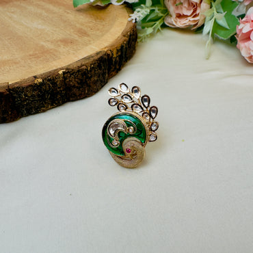 Peacock Tayani Kundan Ring