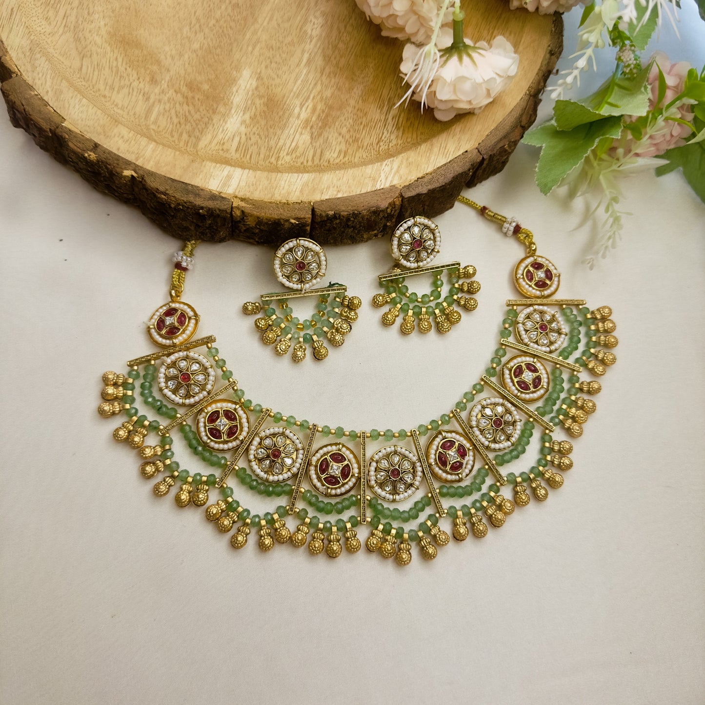 Nine Pendant double Layer Necklace Set