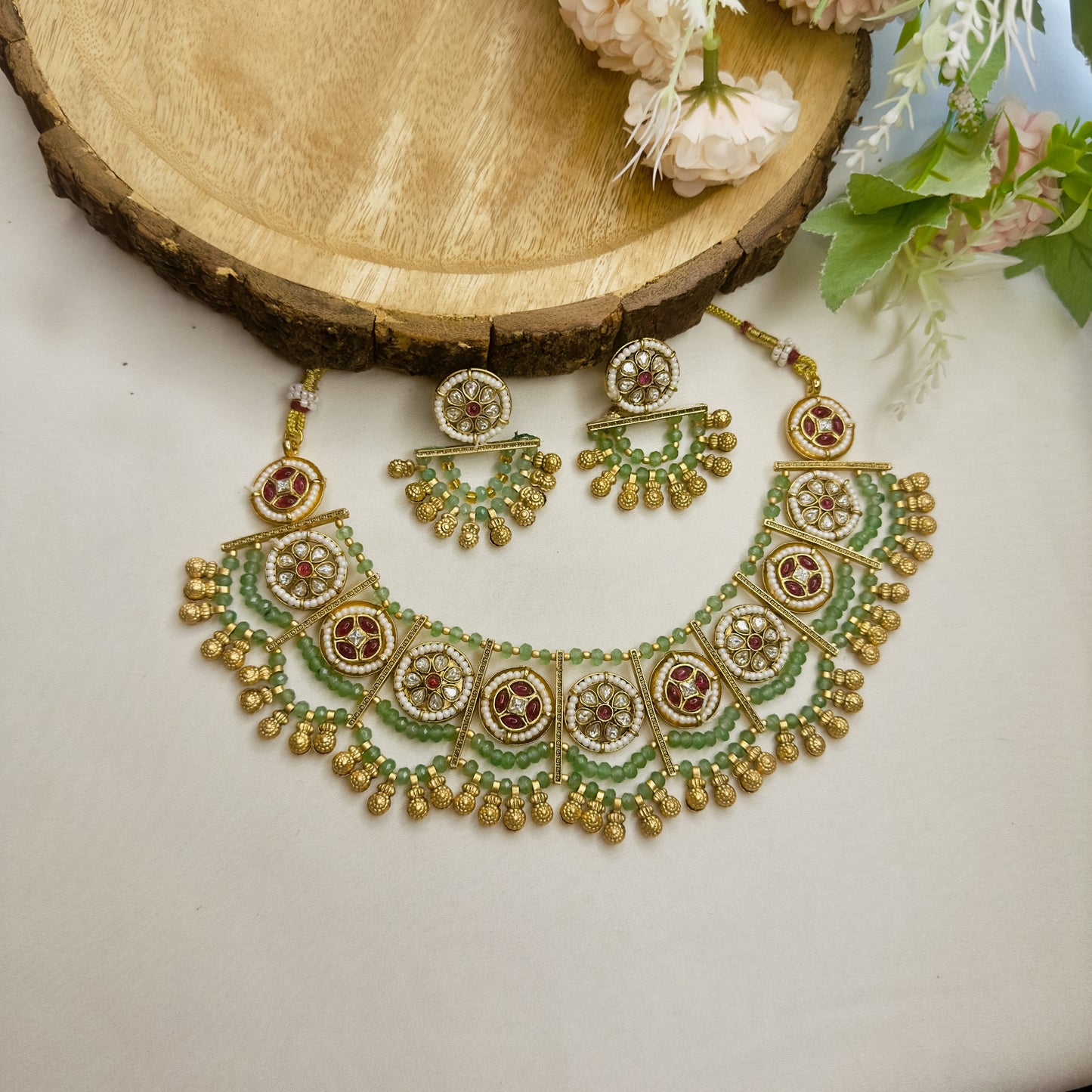 Nine Pendant double Layer Necklace Set