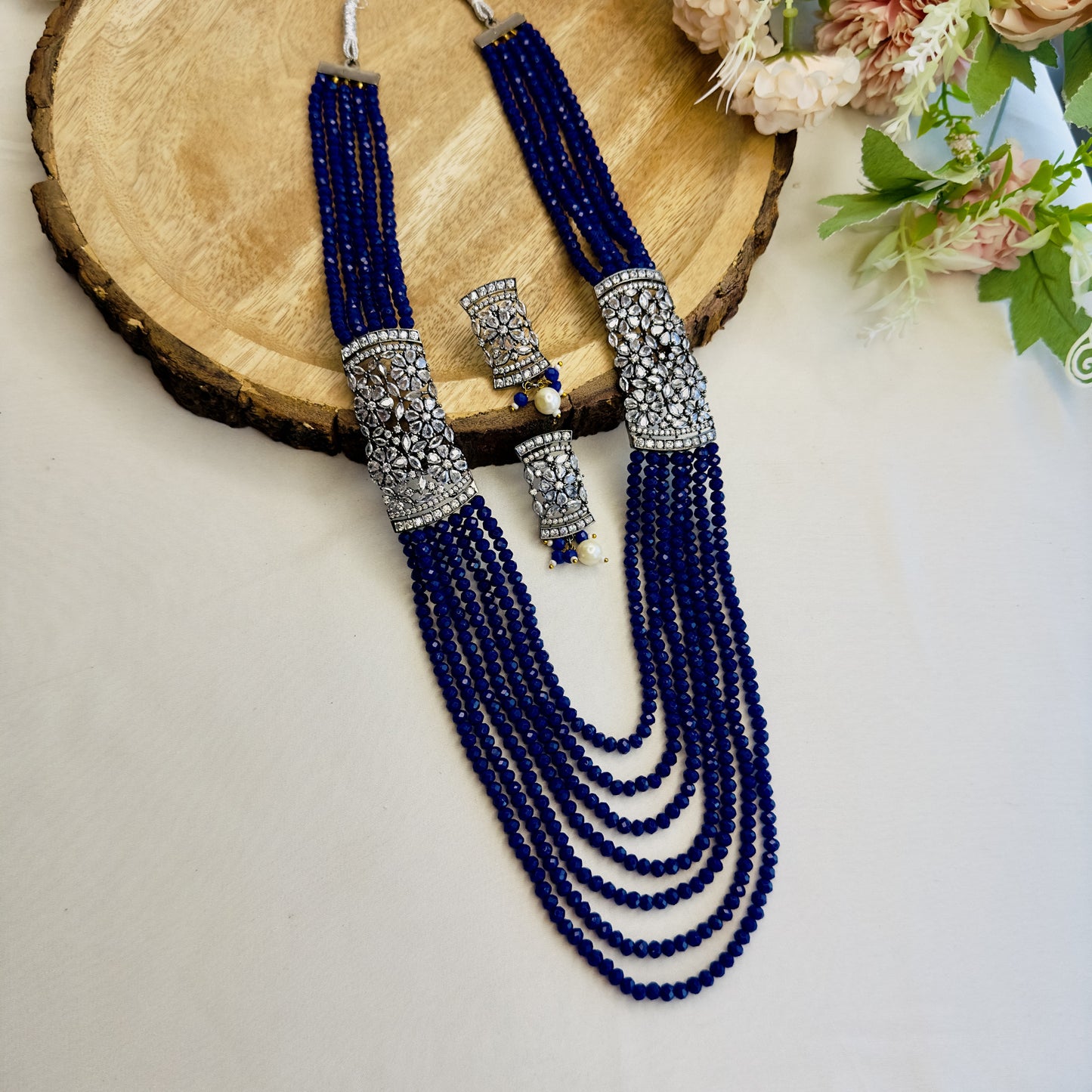 Side AD Broach Necklace Set