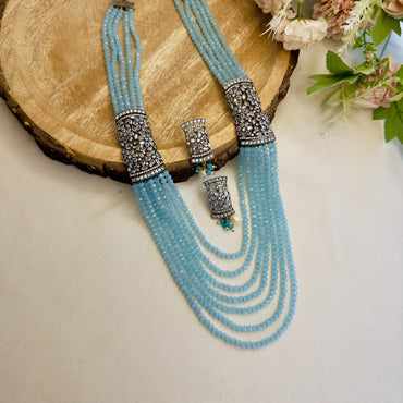 Side AD Broach Necklace Set