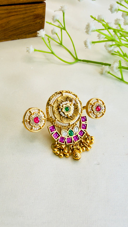 Double Finger Multicolor Ring