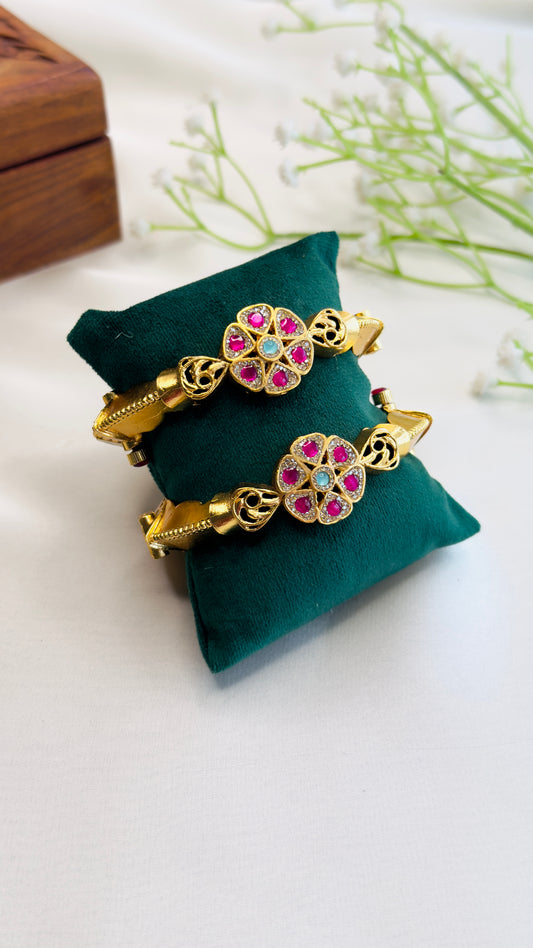 Flower Design Sorowski Bangles