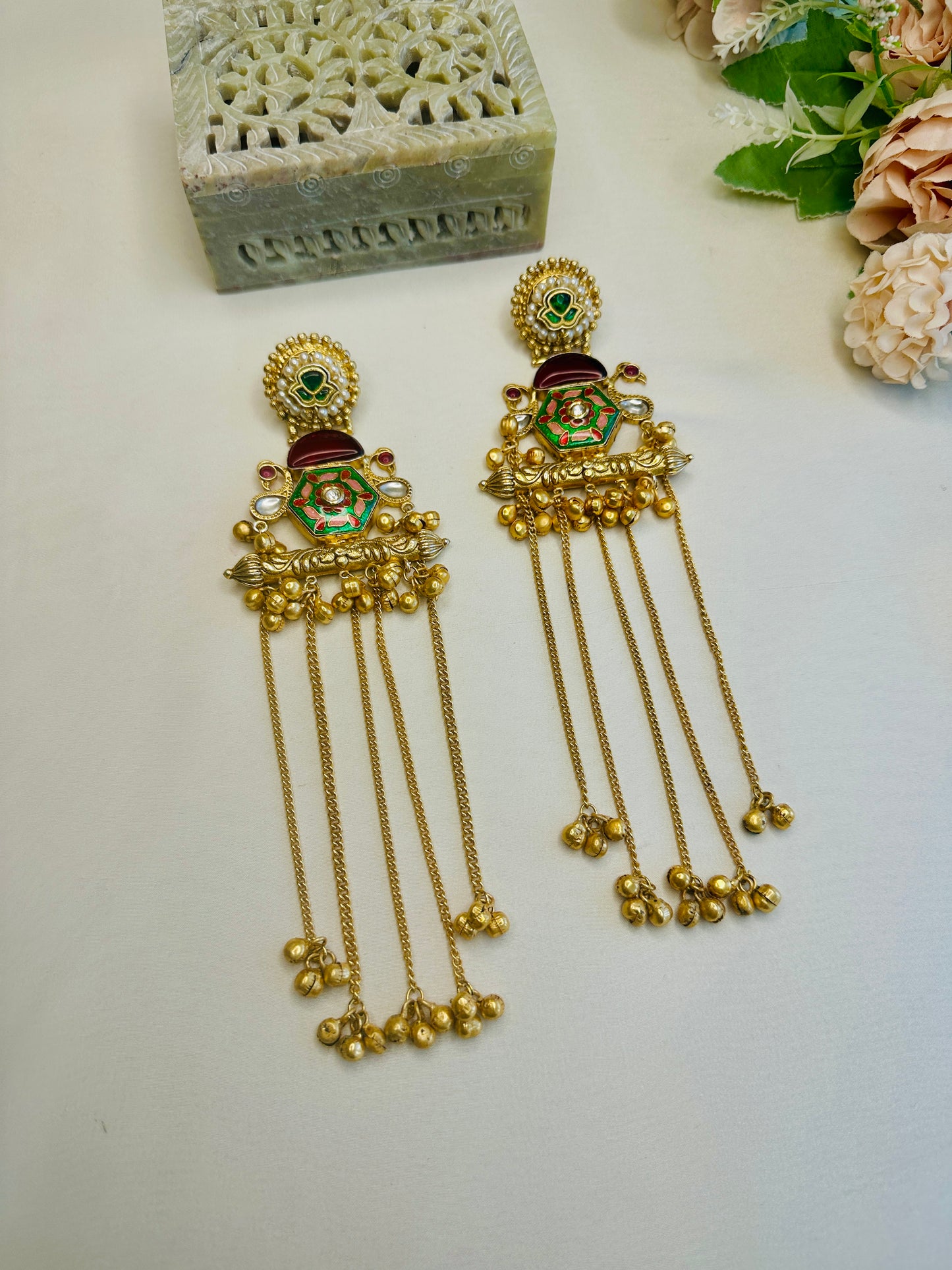 Multicolor Meenakari Kashmiri Earrings
