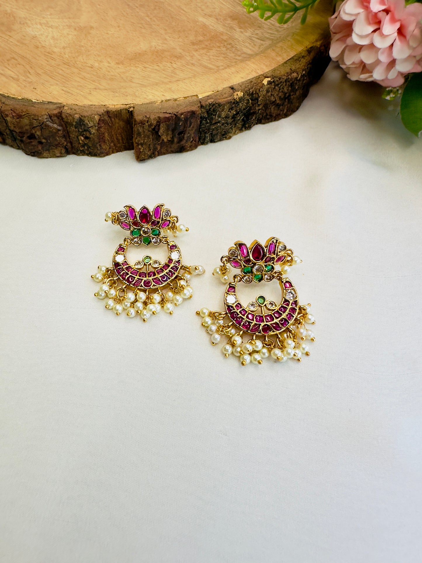 Lotus Design Kemp Jadau Earrings