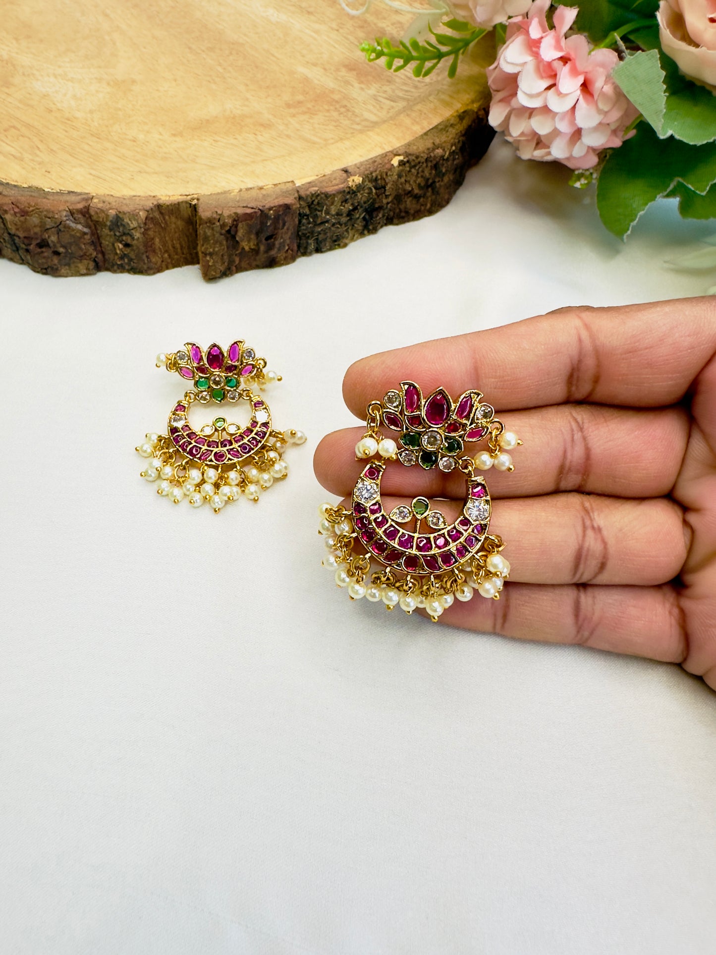 Lotus Design Kemp Jadau Earrings