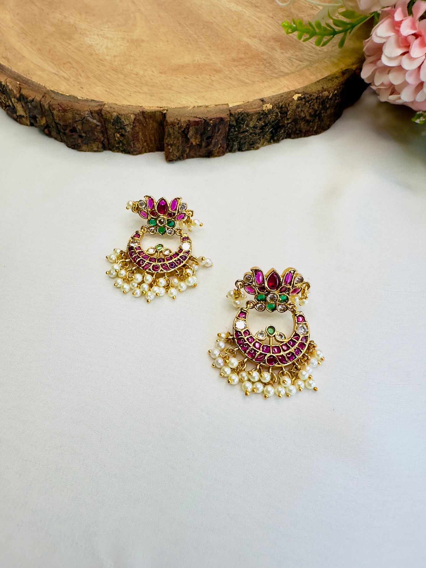 Lotus Design Kemp Jadau Earrings