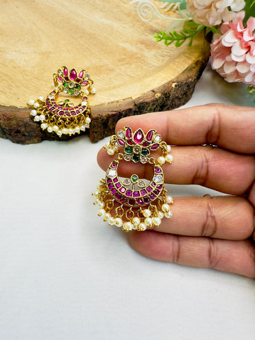 Lotus Design Kemp Jadau Earrings