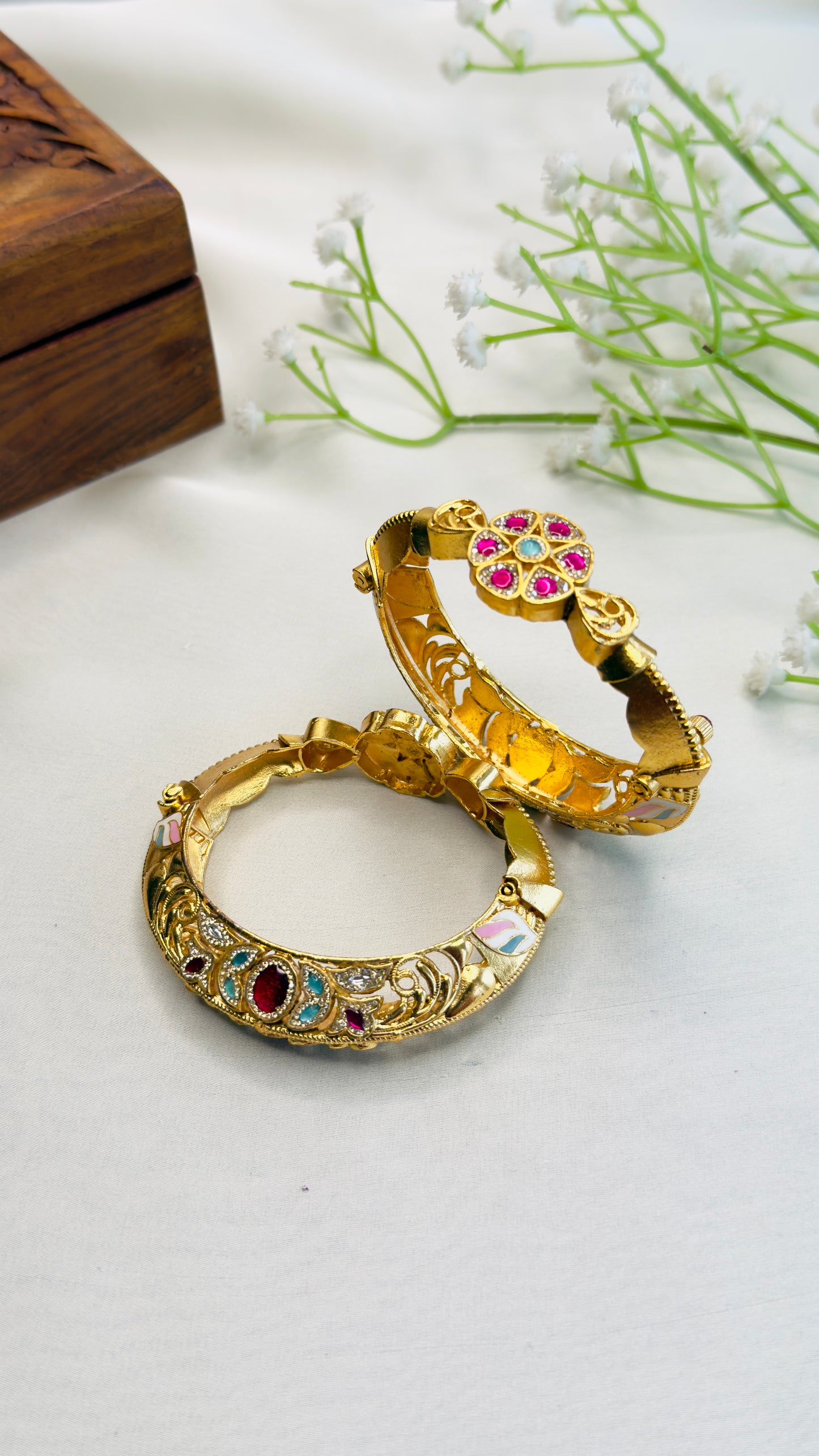 Flower Design Sorowski Bangles