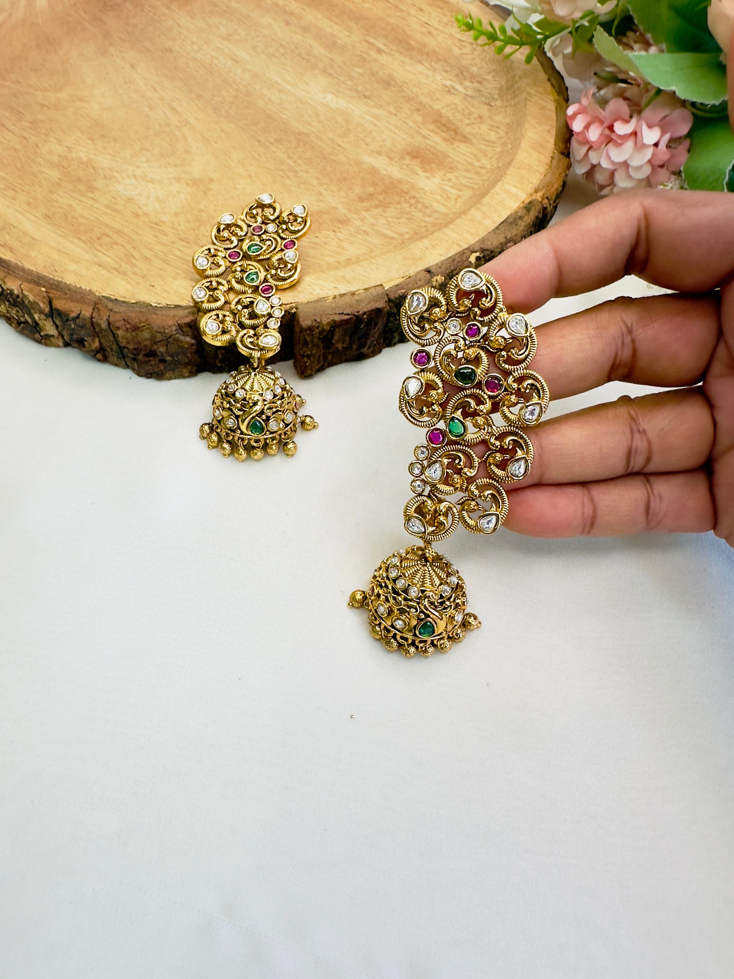 Peacock Temple Earcuff