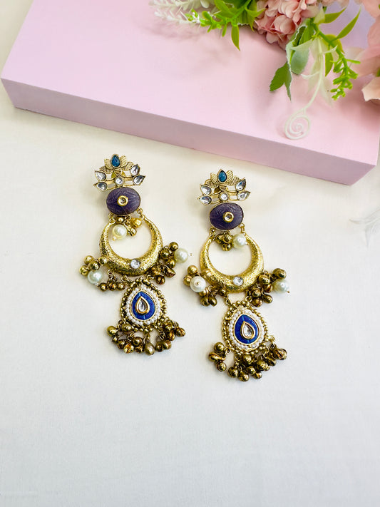 Long Sleek Silver Replica Earrings