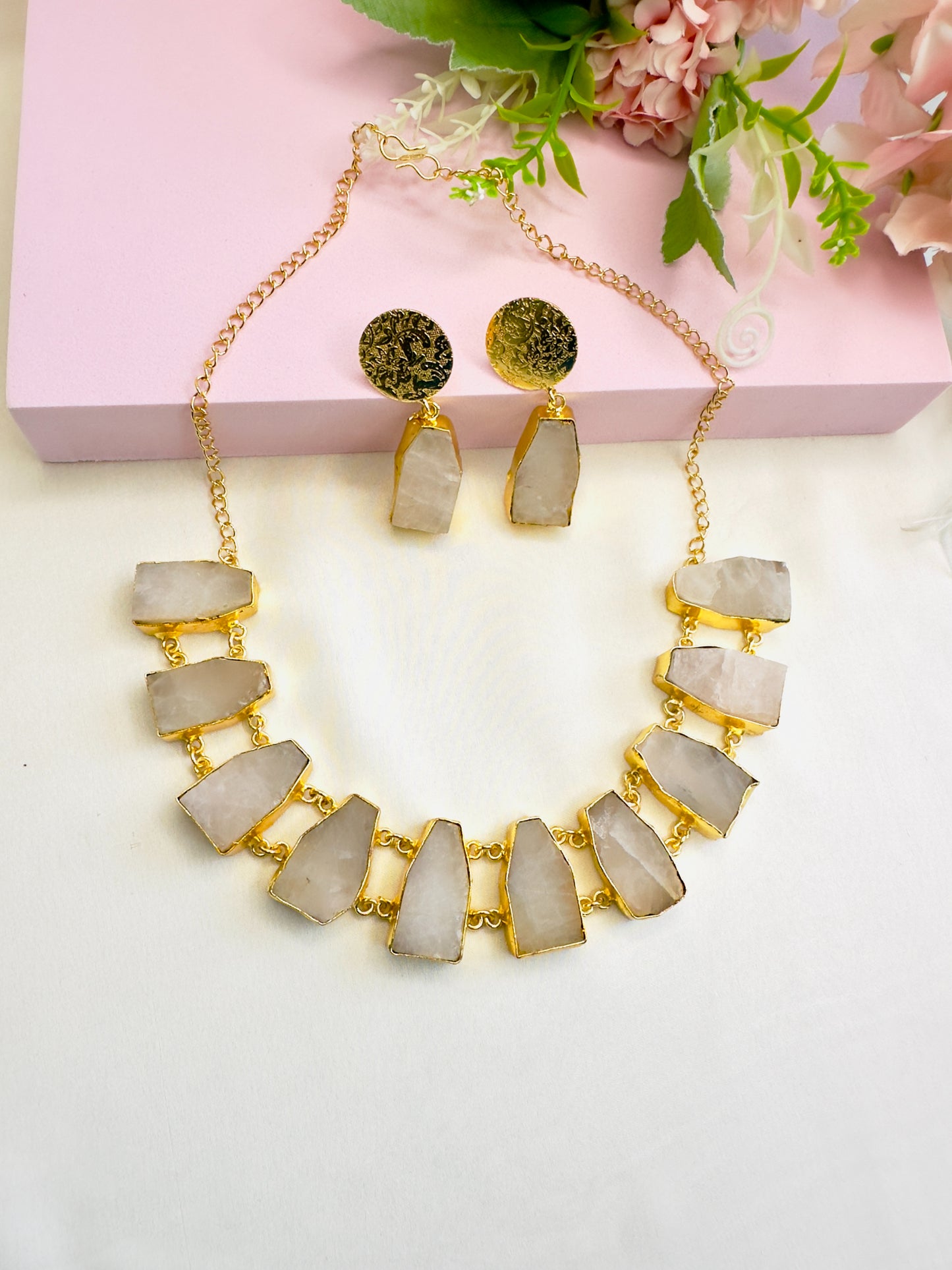 Rough Stone Necklace Set