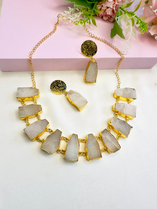 Rough Stone Necklace Set