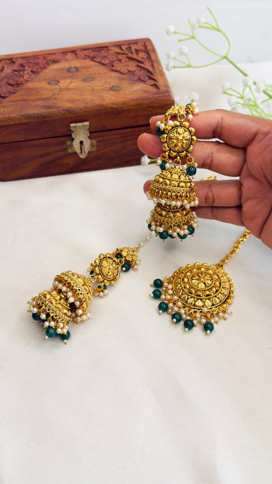 Punjabi Layered Jhumka with Mangtika
