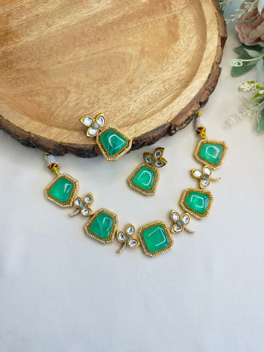 Doublet Mint Green Necklace/Choker set