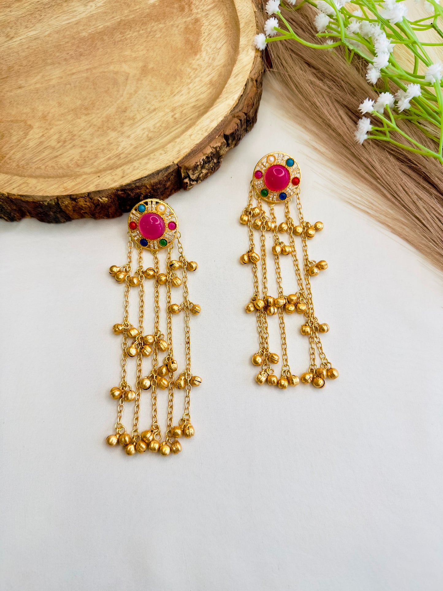 Mid Length Kashmiri Earrings