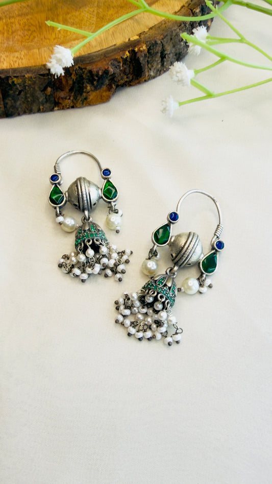 Silver Replica Bali earrings