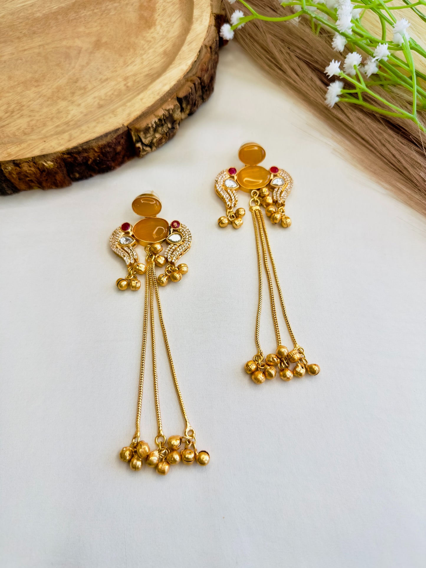 Bird Motif Kashmiri Earrings