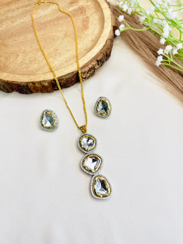 Uncut Polki Pendant Set