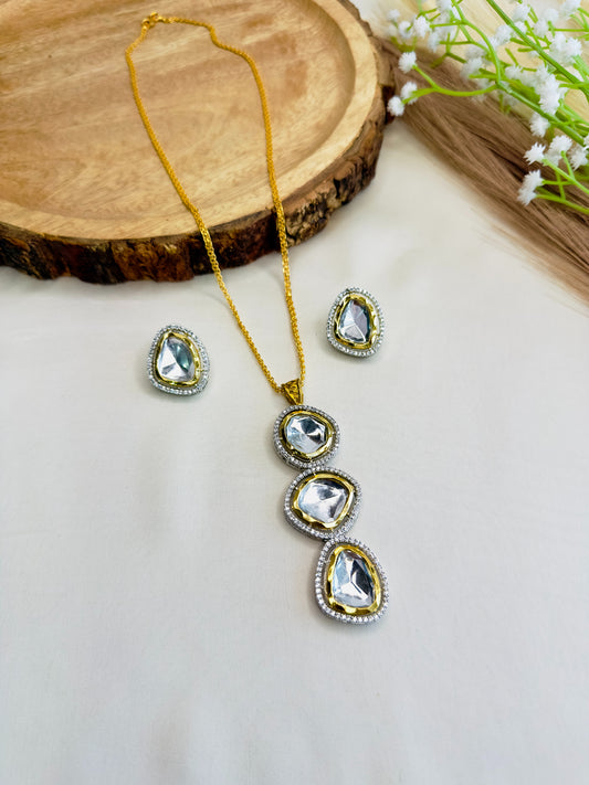 Uncut Polki Pendant Set