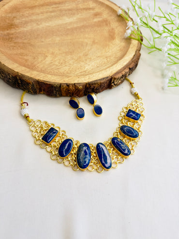 Natural Stone Jaali Necklace Set
