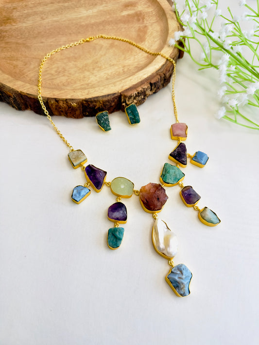 Natural Stone Necklace Set