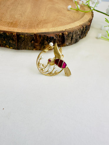 Jadau Bird Motif Finger Ring