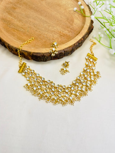 White Pachi Multilayer Choker Set