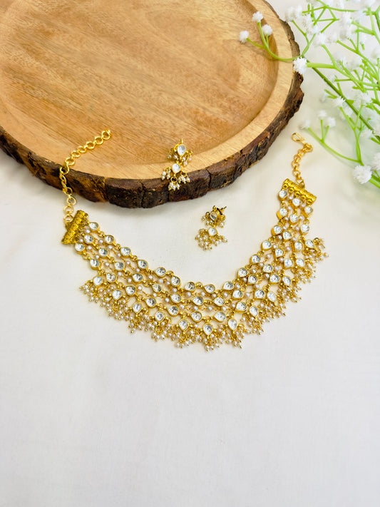 White Pachi Multilayer Choker Set